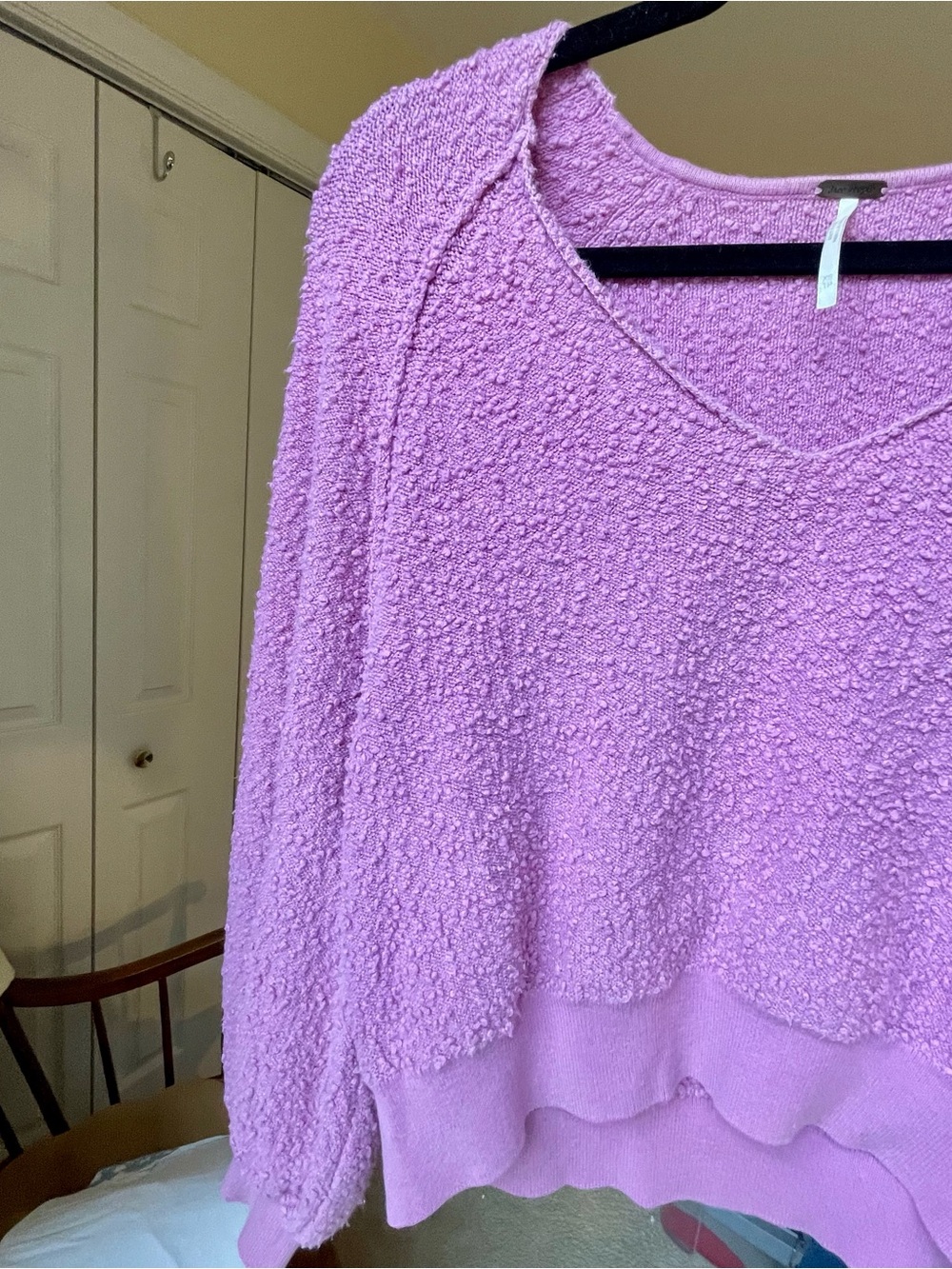 Free People Bouclé V-Neck Sweatshirt - Picture 5 of 5